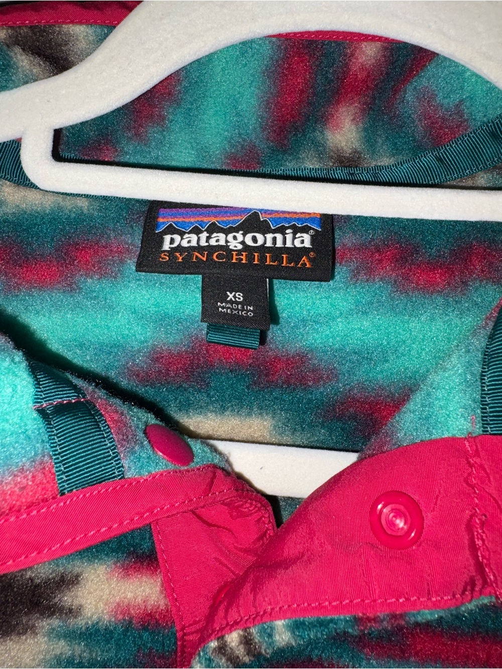 Patagonia Synchilla Fleece Pullover - Teal, Pink, Cream - Picture 3 of 3